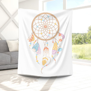 Tribal Dreamcatcher Boho Fleece Blanket