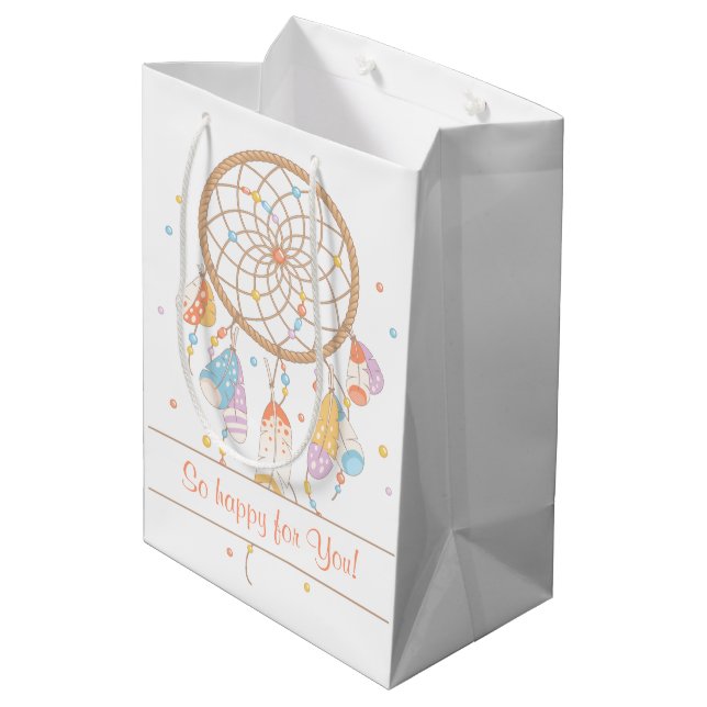 Tribal Dreamcatcher Boho Having Baby Medium Gift Bag (Back Angled)