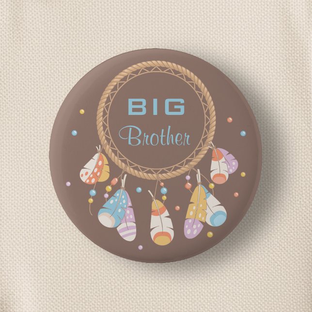 Tribal Dreamcatcher Boho New Baby Big Brother 6 Cm Round Badge (Creator Uploaded)
