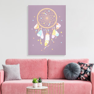 Tribal Dreamcatcher Boho Purple Canvas Print