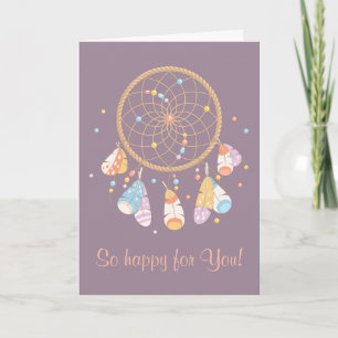 Tribal Dreamcatcher Boho Purple Having Baby Card