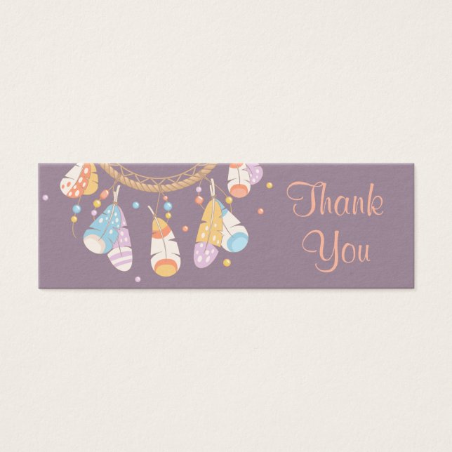 Tribal Dreamcatcher Boho Purple Thank You (Front)