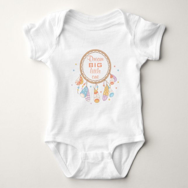 Tribal Dreamcatcher Boho Quote Baby Bodysuit (Front)