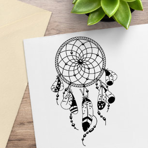 Tribal Dreamcatcher Boho Rubber Stamp