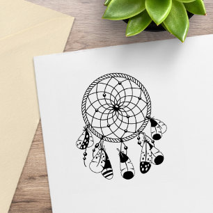 Tribal Dreamcatcher Boho Rubber Stamp