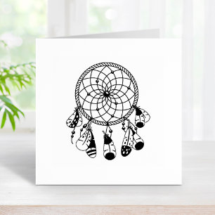 Tribal Dreamcatcher Boho Rubber Stamp