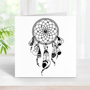 Tribal Dreamcatcher Boho Rubber Stamp