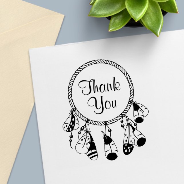 Tribal Dreamcatcher Boho Thank You Self-inking Stamp (Creator Uploaded)