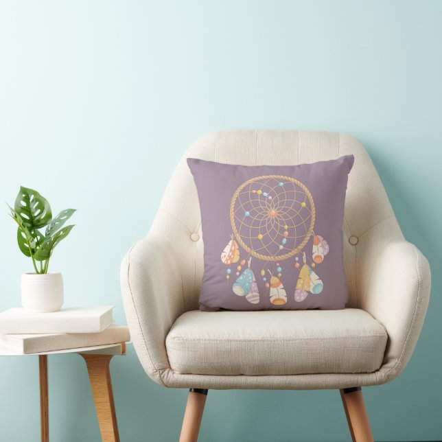 Tribal Dreamcatcher New Baby Birth Stats Keepsake Cushion (Chair)