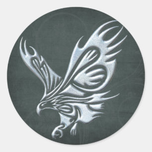 Tribal Eagle Classic Round Sticker