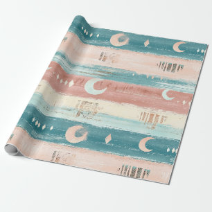 Tribal Earth Tone Celestial Stripe - Astrology Wrapping Paper