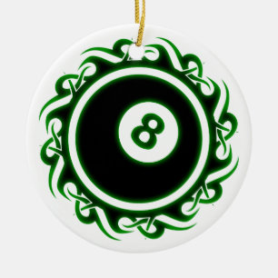 tribal eightball ceramic tree decoration