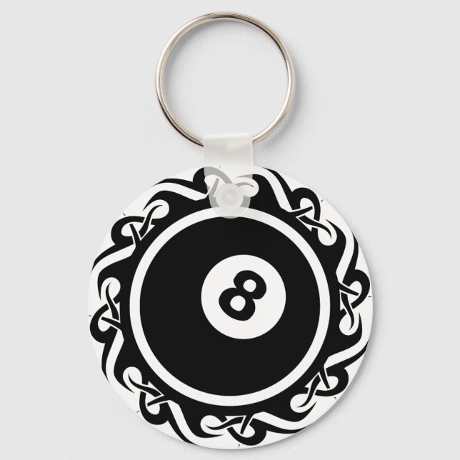 tribal eightball key ring (Front)