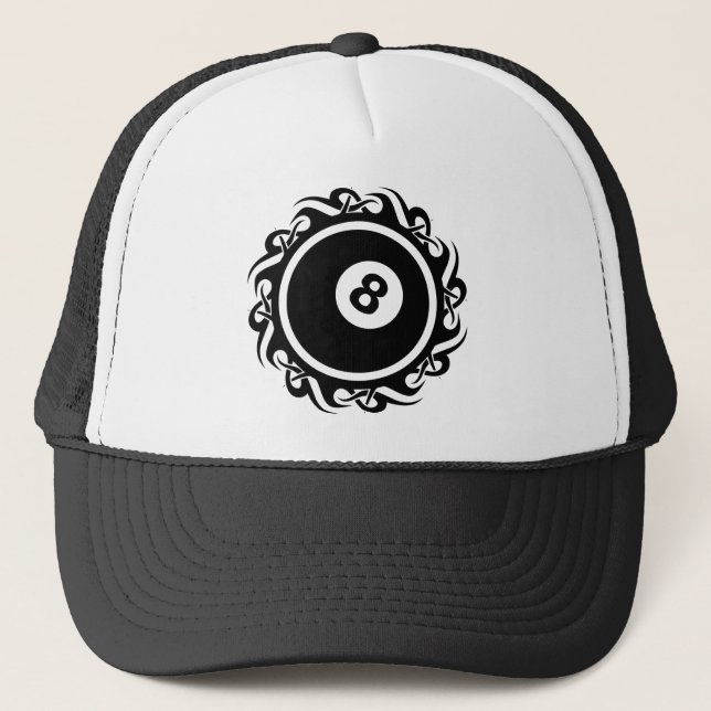 tribal eightball trucker hat (Front)