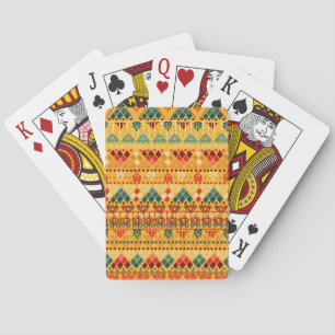 Tribal elements, versatile seamless pattern. playing cards