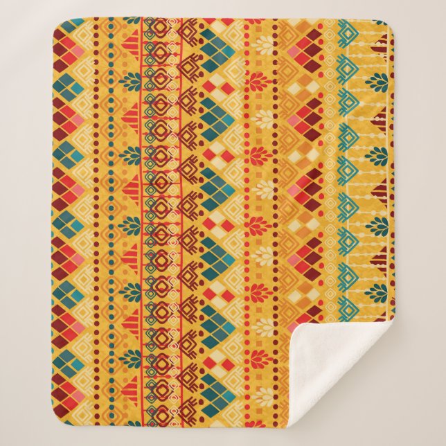Tribal elements, versatile seamless pattern. sherpa blanket (Front)