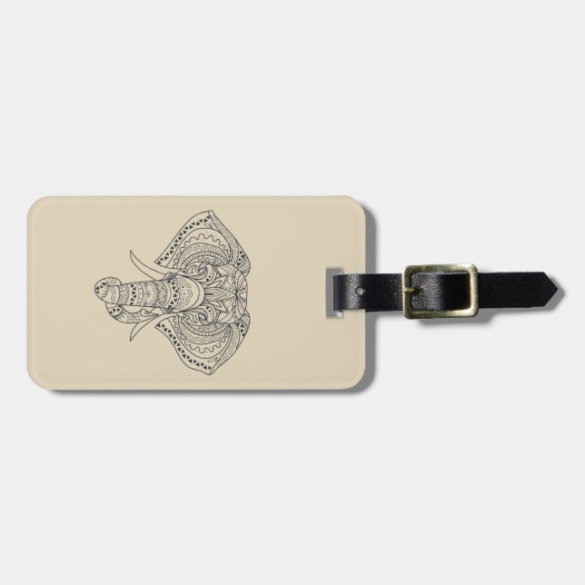 Tribal elephant African animal art Luggage Tag (Front Horizontal)
