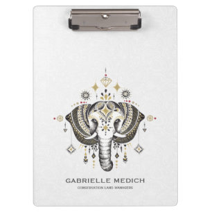 Tribal elephant head illustration clipboard