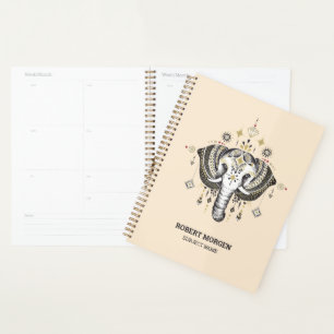 Tribal elephant illustration planner