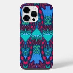 Tribal Embroidery Look Owl and Cat iPhone 14 Pro Max Case
