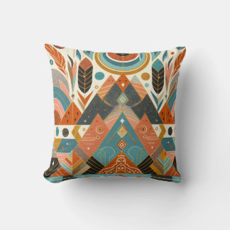 Tribal Ethnic African Pattern Earth Multicolors Cushion