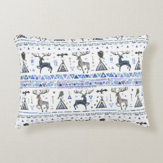 Tribal ethnic, animals dream catcher, seamless. decorative cushion