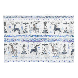 Tribal ethnic, animals dream catcher, seamless. pillowcase