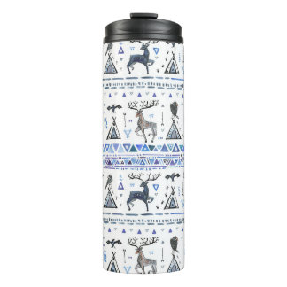 Tribal ethnic, animals dream catcher, seamless. thermal tumbler