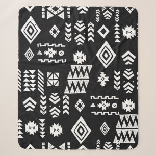 Tribal ethnic background. Stylish primitive geomet Sherpa Blanket