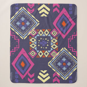 Tribal ethnic background. Stylish primitive geomet Sherpa Blanket