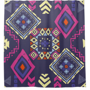 Tribal ethnic background. Stylish primitive geomet Shower Curtain