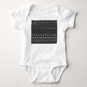 Tribal ethnic: black white pattern. baby bodysuit