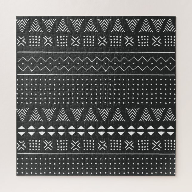 Tribal ethnic: black white pattern. jigsaw puzzle (Vertical)