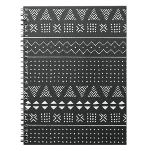 Tribal ethnic: black white pattern. notebook