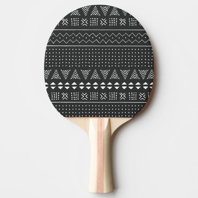 Tribal ethnic: black white pattern. ping pong paddle (Front)