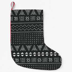 Tribal ethnic: black white pattern. small christmas stocking