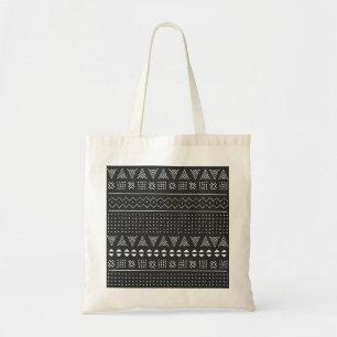 Tribal ethnic: black white pattern. tote bag