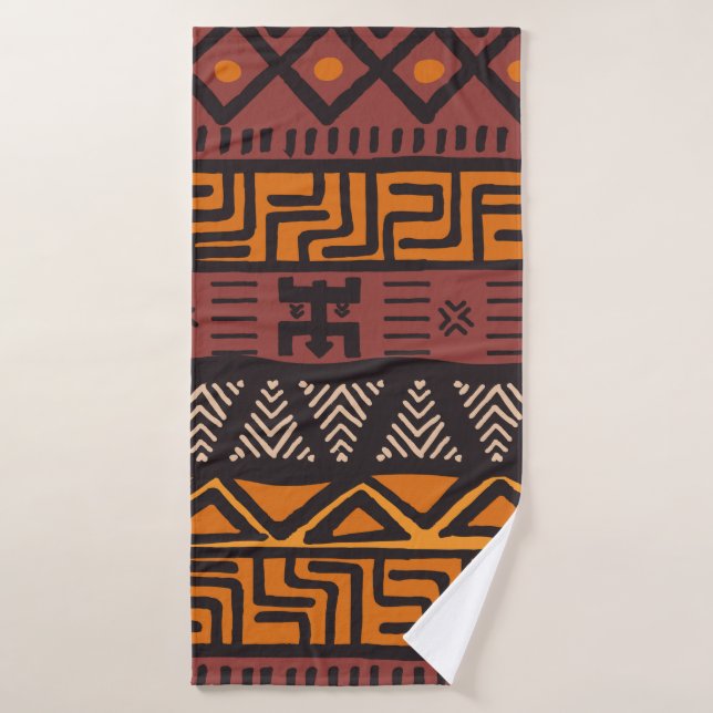 Tribal ethnic colorful bohemian pattern with geome bath towel (Bath Towel)