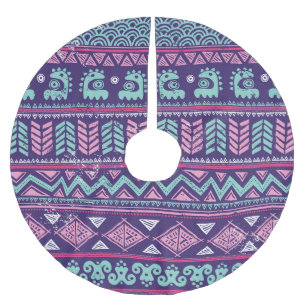 Tribal Ethnic: Colourful Seamless Pattern. Brushed Polyester Tree Skirt