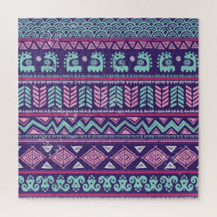 Tribal Ethnic: Colourful Seamless Pattern. Jigsaw Puzzle