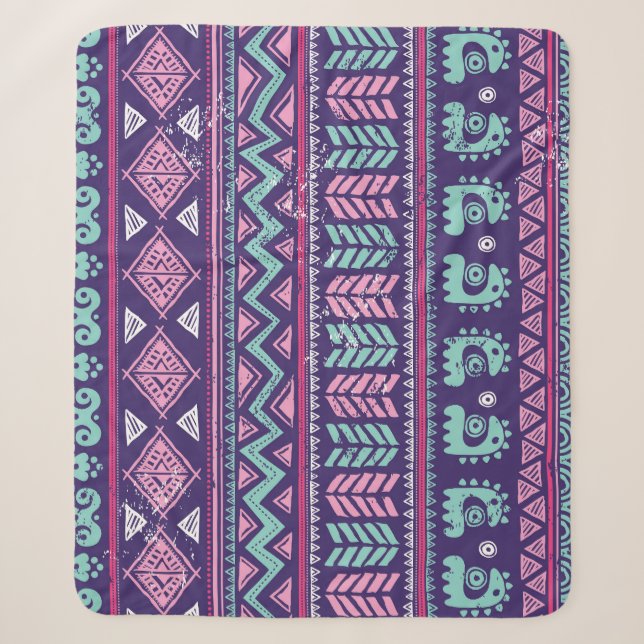 Tribal Ethnic: Colourful Seamless Pattern. Sherpa Blanket (Front)