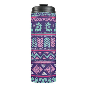 Tribal Ethnic: Colourful Seamless Pattern. Thermal Tumbler