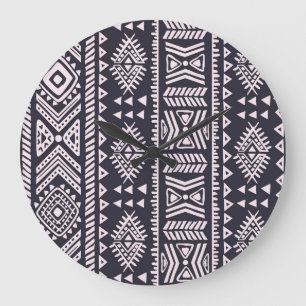 Tribal ethnic, fifth seamless pattern. large clock