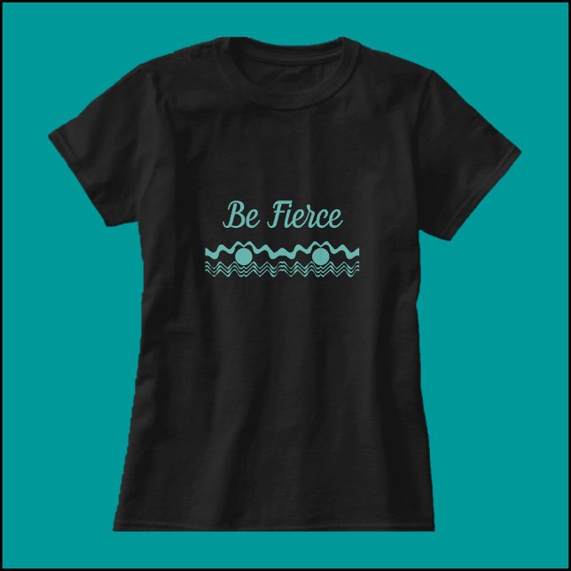 Tribal Ethnic Geometric Turquoise and Black T-Shirt (Creator Uploaded)