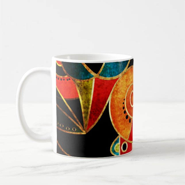 Tribal Ethnic Geometrical Bright Pattern. Coffee Mug (Left)