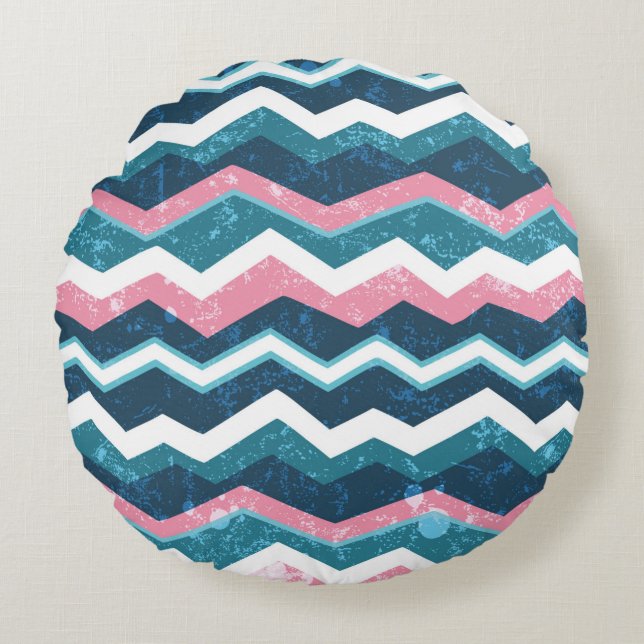Tribal ethnic hand drawn seamless pattern round cushion (Front)