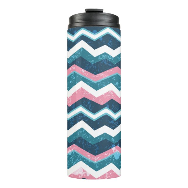 Tribal ethnic hand drawn seamless pattern thermal tumbler (Front)