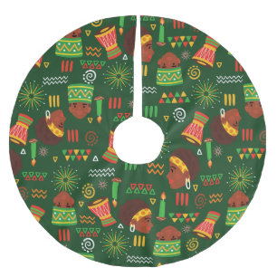 tribal ethnic indigenous african kwanzaa holiday brushed polyester tree skirt