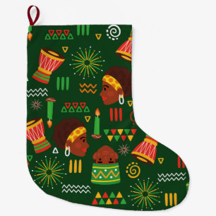tribal ethnic indigenous african kwanzaa holiday large christmas stocking