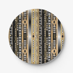 Tribal , ethnic, ornament bath towel set paper plate